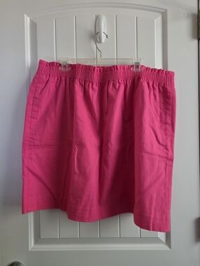 NWT J. Crew Factory Bright Pink Elastic Waist Skirt Plus Sz 20